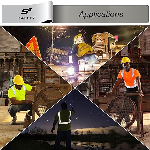 sesafety Hi Visibility Shirts for Men, Safety Shirts with Reflective Strips Class 2, Hi Vis Construction Work Shirt with Pocket Yellow 2XL