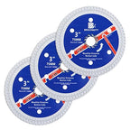 Super Thin Diamond Porcelain Saw Blade with X Teeth,BRSCHNITT3pcs 3 Inch (75mm) x Arbor 10mm Angle Grinder Diamond Cutting Disc for Dry/Wet Cutting Porcelain Tile Ceramic Marble Granite