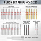 Pin Punch Set, 40PCS Steel and Brass, Mechanical Repair Tool with Hammer, Bench Block