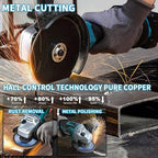 20V Cordless Angle Grinder, 4" and 4-1/2" Electric Angle Grinder Kit, 8500RPM Power Grinder Brushless Motor for Cutting/Sharpening/Removing Rust -JOVANT (2 Batteries)