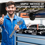 24PCS Magnetic Modular Wrench Organizer Set - Tool Drawer Storage Rack with Metric & SAE Labels, Wrench Holder with Magnet, Perfect Tool Gift for Men, father, boyfriend, DIYers & Mechanics (Black)