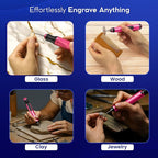 ELK Customizer Engraving Pen for All Materials - 2025 UPGRADED Torque - Rechargeable, Wireless & Beginner Friendly - Engrave 50+ Surfaces - For DIYers & Artists - 30+ Bits & Tools Included - Pink