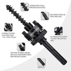 SDS-Plus Hole Saw Mandrel, Include 2Pcs Hole Saw Arbors with 3Pcs 1/4 Inch HSS(M2) Central Drill/2PCS Hex wrench/2Pcs Spring