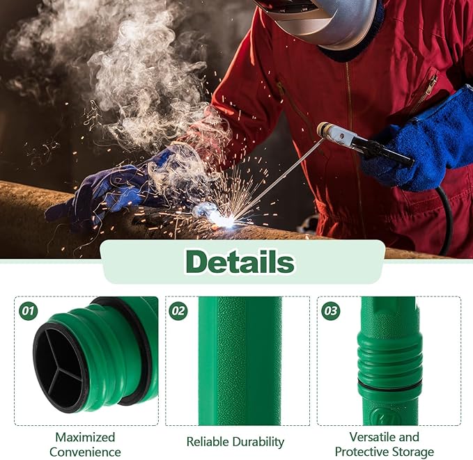 Tandefio 4 Pcs Welding Rod Storage Tube 40 Inch Tig Rod Storage Canisters Welding Electrode Holder Airproof Waterproof Container(Green)