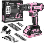 Power Drill Cordless: DEKO PRO Pink Cordless Drill 20V Electric Power Drill Set Tool for Women Drills with Battery and Charger 20 Volt Drills Driver Kit