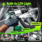 1200N.m(900ft-lbs) Cordless Impact Wrench, 1/2 Impact Socket Set, High Torque 1/2" Impact Gun With 4* CR-MO Sockets & 1* 3'' Extension Rod, 2* 21V 4.0Ah Battery, Fast Charger & Storage Case
