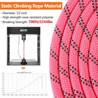 NTR 8FT Heavy Duty Dog Leash, Red Rope Dog Leash with Swivel Lockable Hook and Comfortable Padded Handle, Cat Puppy Leash Lead for Small Medium Large Dogs Training, Playing, Camping,or Backyard