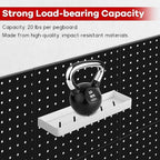 4 Pack Black Metal Pegboard Panels, Heavy Duty Steel Peg Boards Wall Organizer with Screw, Anchors and Washer Accessories for Garage, Tool Storage, Office Organization, Craft Room, Kitchen