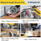 Miter Saw Crown Stops & Protractor Set – Precision Angle Tool Kit for Accurate Crown Molding, Trim, and Carpentry Work