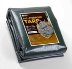 GUARD SHIELD Super Heavy Duty Green/Silver Poly Tarp Cover 12x12 Feet Waterproof 16mil Thick UV and Tear Resistant Tarpaulin with Grommets and Reinforced Edges
