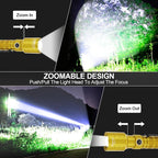 Flashlights High Lumens Rechargeable, Super Bright Long Range Small Powerful Flashlight, 6 Modes LED Tactical Pocket Waterproof Flash Light for Camping (2, Black/Gold)