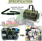 17in Tool Bag For Men Heavy Duty with Waterproof Molded Base, High Capacity Wide Mouth Tote, Construction Worker Electricians Tool Bags, Large Tool Bag Organizer for Men Women Tool Tote