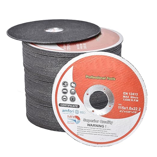 WFLNHB 100 Pack 4-1/2 Inch Cut Off Wheels for Metal and Stainless Steel Cutting Discs for Angle Grinders 4.5 x .040 x 7/8 Inch