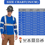 AYKRM Safety T Shirt Reflective High Visibility hi vis Long Sleeve T Shirt (XS-6XL)