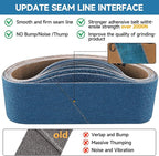 10-Piece 3 x 21 Inch 40-400 Grit Zirconia Sanding Belts, Heavy Duty Long-lasting Sanding Bands for Belt Sander, Rust Paint Removal, Wood Metal Grinding and Finishing