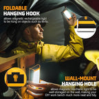 2 Pack 40W 1600LM LED Work Light, Rechargeable Portable Magnetic Flood Lights for Outdoor Camping Emergency Car Repairing and Waterproof Job Site Lighting