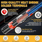 765PCS Solder Seal Wire Connectors with 450W Mini Heat Gun, Solder Connectors with Heat Shrink Solderstick Waterproof Electrical Wire Connectors Kit for Marine Automotive (26-6 Gauge)