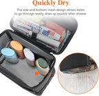 Lifewit Mesh Shower Caddy Bag Portable College Dorm Room Essentials Caddy Tote Basket for Bathroom, Gym, Travel, Camping Quick Dry Hanging Shower Organizer Toiletry Bag for Women Wen, Large, Black
