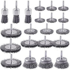 Rocaris 21-Pack Carbon Steel Wire Wheel, Cup, Pen Brush Set with 1/4-Inch Round Shank for Rust Removal, Corrosion and Scrub Surfaces
