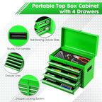 5-Drawer Rolling Tool Chest with Wheels - Large Tool Storage Cabinet with Detachable Toolbox for Repair Room,Warehouse - Rolling Tool Box with Hooks,Liners, Green