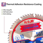 Circular Saw Blade Woodworking TA Series 10" 50-Tooth 5/8" Arbor, Combination Wood Cutting Saw Blade,Special Anti-Thermal Adhesion Coating on Cutting Head -TA, COM 10" 50T 5/8"