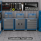 7-Drawer Rolling Toolbox,Tool Box with 360° Lockable Wheels and Padded Feet,Tool Chest with Keyed Locking System and Drawer Liners,can be Combined Storage System with Tool Chest
