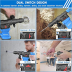 AZZUNO 1-1/4" SDS-Plus 15Amp Heavy Duty Rotary Hammer Drill, 4 Functions, for Drilling in Concrete, Brick and Stone, Includes Chisel and Drill Bits