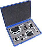 Accusize Industrial Tools 0-4 inch x .0001'' Ultra-Precision M-Type Outside Micrometers Carbide Tipped 4 Pc Set, EG00-0904