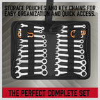 Premium Midget Wrench Set - 22-Piece Mini Combination Wrench Set Metric & SAE Ignition Wrench Sets 4-10mm & 5/32'' to 7/16'' Lightweight Small Carry Pouch