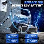 Jigsaw Compatible With Dewalt 20v Max Battery, Cordless jig saw Brushless Motor, 0°- 45° Bevel Cuts, LED Light with 3 Position Orbital Setting for Cutting (With 5Ah Battery & Charger Station Kit)