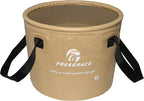 Premium Collapsible Bucket by Freegrace - Compact Portable Folding Water Container - Lightweight & Durable - Includes Handy Tool Mesh Pocket