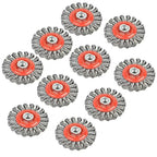 A A IN 10Pack Wire Wheel for Angle Grinder, 4 Inch Twisted Knotted Grinder Wire Wheel Brush with 5/8"-11 Threaded Arbor for Angle Grinder,Carbon Steel Wire Cup Brush for Rust,Corrosion,Paint Removal