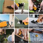 Folding Utility Knife with Pry Bar – Quick Change Box Cutter with Belt Clip, Liner Lock and 2 Extra SK5 Blades for Construction DIY and Outdoor Tasks