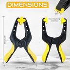 10 Pack Plastic Spring Clamps - 4 Inch Heavy Duty Clips Clamps for Crafts with textured handles - Ballon arch Clips for Tarps holding, Photography and Home Improvement