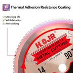 Metal Cutting Circular Saw Blade, Steel and Stainless Steel Cutting, The Cutting Head uses a Special Anti-Heat Sticking Coating with high Finish and Long Life,FMB 14 inch 90-Tooth 1" -TA