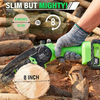 Tietoc Mini Chainsaw 8 inch Cordless with 2x 4000mAh Batteries, Battery Powerd Chain saw with Oiler, Lightweight Handheld Saw for Household & Garden, Gifts for Men, Dad, Husband, Gardener and DIYer