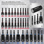 Magnetic Impact Nut Driver Set 80-Piece with Metric & SAE Universal Sockets, Wing Nut Drivers, Socket Adapters, Quick Release Extension, Bit Holder & Power Bits