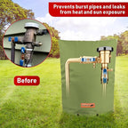 Redford Supply Co. Cold Snap (5°F) Backflow Preventer Insulation Cover, 20"W x 34"H, Pipe Insulation, Water Sprinkler Covers for Outside, Sprinkler Backflow Cover for Winter, Well Pump Bag (Green)
