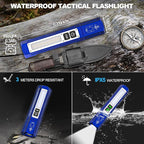 Rechargeable Flashlights High Lumens - Super Bright Small Pocket Magnetic Flashlight, 8 Modes LED Tactical Flash Light, Dual Button Powerful Flashlight for Camping (1, Klein Blue)