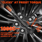 1/2 Inch Drive Click Torque Wrench, 10-160 ft.lb/10-227 Nm, ±3% High Precision Lug Nut Torque Wrench with 72 Tooth Dual-Direction for Moto, Wheel Tire and Car Repair