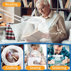 15x Magnifying Glass with Light and Clamp Stand - Long Arm Magnifying Lamp with Remote & Dust Cover - Hands-Free 5 Color Desktop LED Magnifier Lamp with Light for Reading, Crafts, Hobbies, Close Work