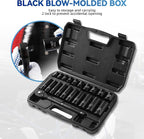 21-Piece 3/8" Drive Socket Set, SAE (5/16"- 7/8"), Deep and Shallow Sockets, 72-Tooth Ratchet Wrench, 6 Point Design, Cr-V
