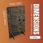 Torched Pegboard Display Stand for Jewelry, Craft Shows, Selling, Vendor Events, Tools, Peg Board Accessories Rack Organizer, Medium 8" L x 4.3" W x 12" H, Ebony