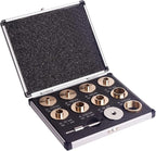 SpeTool Brass Router Template Bushing Guide Set with Centering Pin&Cone for Porter Cable Style Router Sub Bases, 10-Piece Solid Router Guide Bushing Includes Aluminum Carrying Case