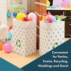 30 Gallon Multi-Liner Disposable Trash Cans (3-Pack) with Fitted Trash Bags - Reusable Garbage and Recycling Bins for Parties, Events, and More (Recycle - 17" Height x 14" Width x 30" Depth)