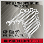 Premium Midget Wrench Set - 22-Piece Mini Combination Wrench Set Metric & SAE Ignition Wrench Sets 4-10mm & 5/32'' to 7/16'' Lightweight Small Carry Pouch