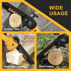 2-in-1 Cordless Pole Saw, Brushless Mini Chainsaw with Pole, 20V 4.0Ah Battery Powered Pole Saws for Tree Trimming, 8" Cutting Power Small Pole Saw, 18ft Reach Electric Saw for Trees With Pole