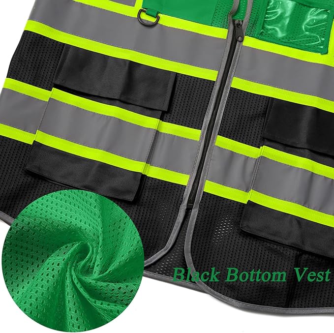 BeautyWill Custom Logo 10/20 Pack Safety Vest Class2 High Visibility Vest with Pockets Breathable Construction Vest Bulk