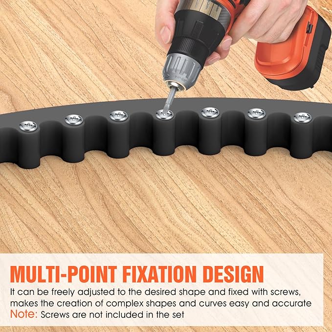 Pisman Router Edge Guide & Template Kit - 39" Plastic Woodworking Profiling Strip for Precision Trimming | Fits Bosch/Dewalt/Makita Routers | DIY Furniture, Cabinet & Table Edge Molding (Black)