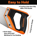 JORGENSEN 20 Inch Pro Hand Saw, 11 TPI Fine-Cut Ergonomic Non-Slip Aluminum Ultrasonic Welding Handle for Sawing, Trimming, Gardening, Woodworking, Drywall, Plastic Pipes